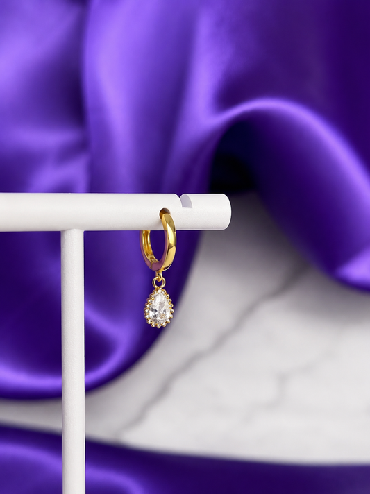 Hoop Lágrima Chapa de Oro 22k