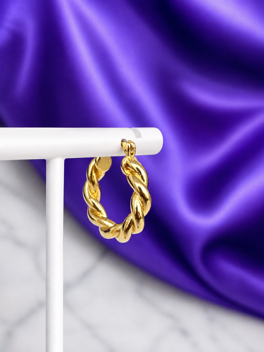 Hoops Twist Chapa de Oro 22k