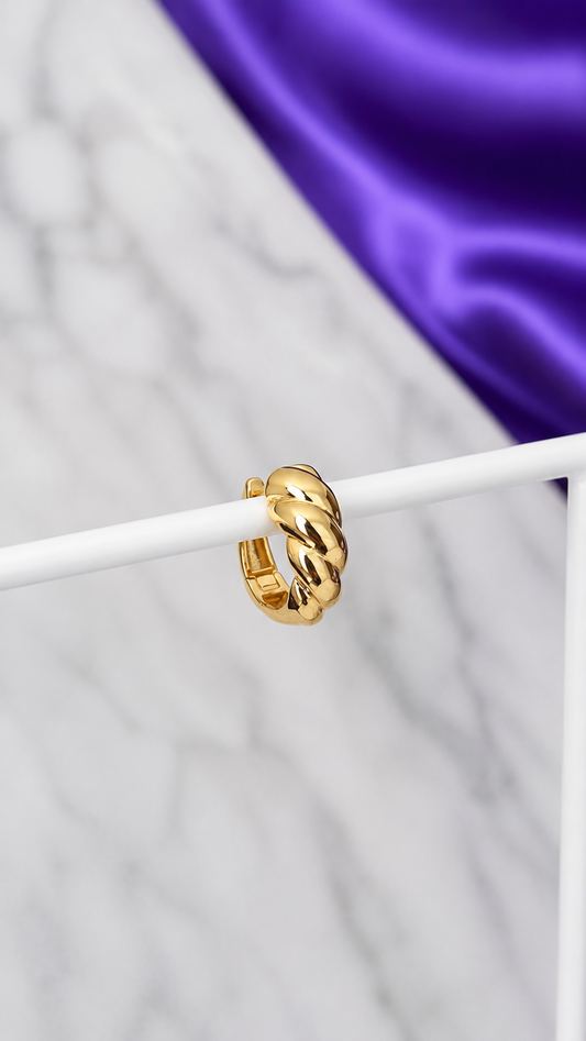 Hoop Torcida Chunky Chapa de Oro 22k