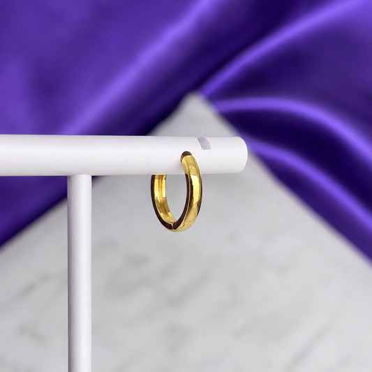 Hoop Lisa Plana Chapa de Oro 22k