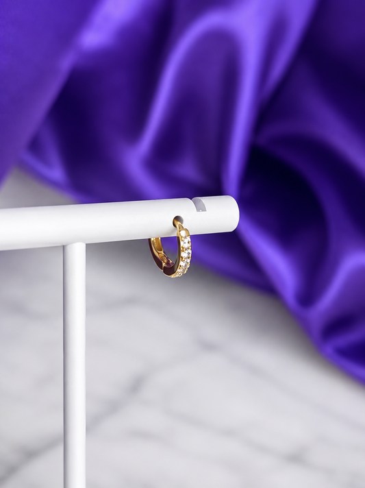 Hoop Básica Brillos 7mm Chapa de Oro 22k