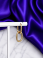 Hoop Torcidita Colgante Chapa de Oro 22k
