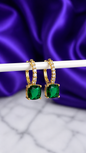 Hoops Cuadro Esmeralda Chapa de Oro 22k