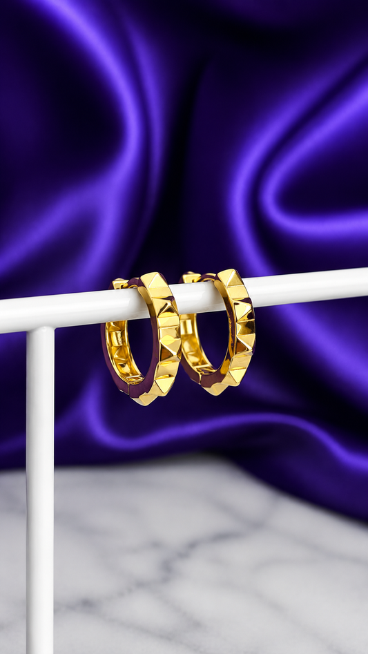 Hoop Picos Chunky Chapa de Oro 22k