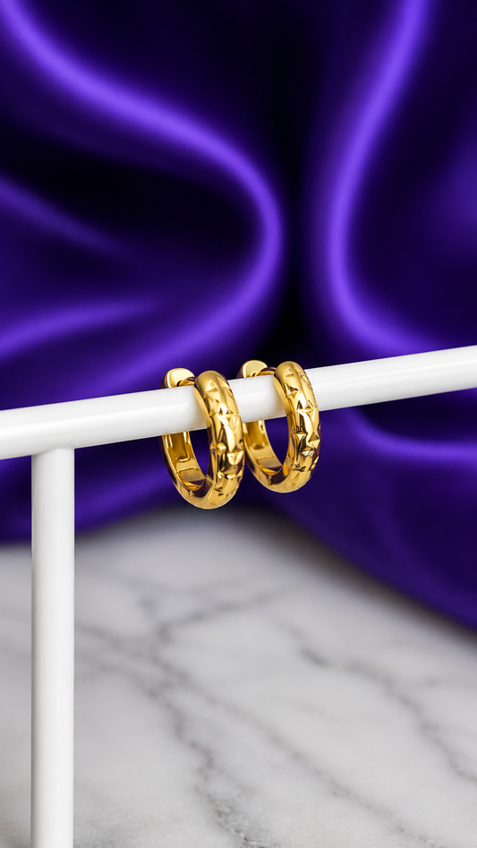 Hoop Destellos Chapa de Oro 22k