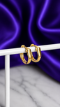 Hoop Lisa Herradura Chapa de Oro 22k