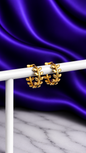 Hoop Hojas Lisas Chapa de Oro 22k
