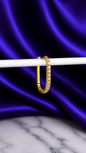 Hoop Rectangular Brillos Grande Chapa de Oro 22k