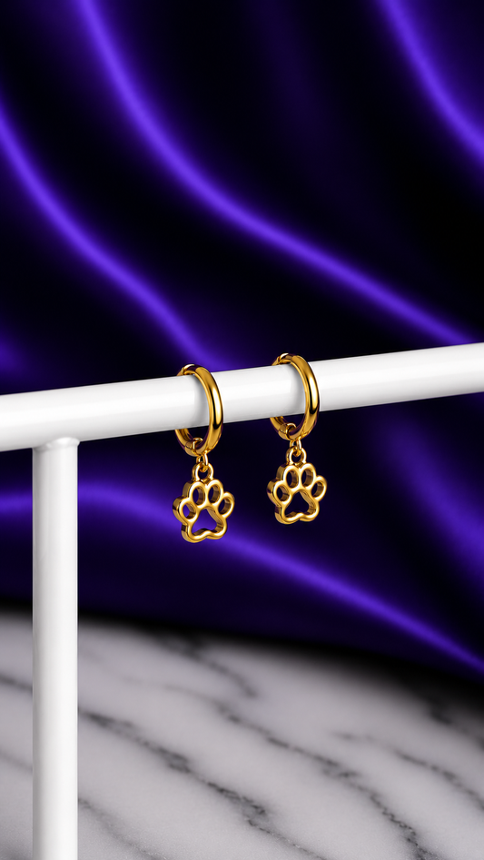 Hoop Huellita Chapa de Oro 22k