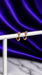 Hoop Lisa Brillo Solitario Rosa Chapa de Oro 22k