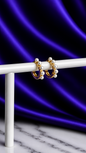 Hoop Cinco Perlas 8 mm Chapa de Oro 22k