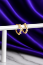 Hoop Quadria Brillo Rectangular Chapa de Oro 22k