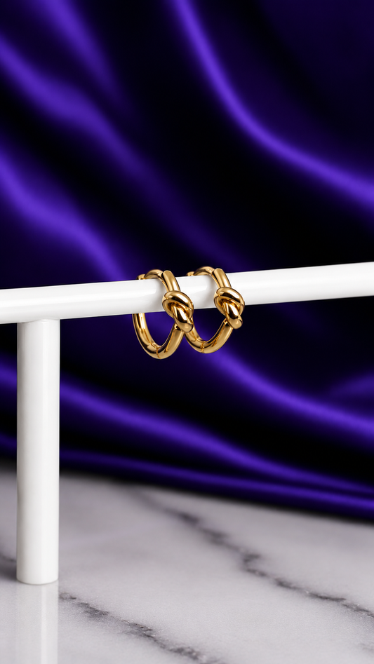 Hoop Nudo Chapa de Oro 22k