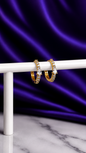 Hoop Brillos con Gota Chapa de Oro 22k