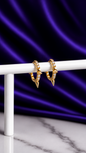 Hoop Brillo Triple Pico Chapa de Oro 22k