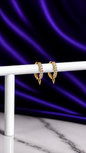 Hoop Brillos con Pico Chapa de Oro 22k