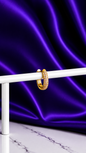 Hoop Rectangular con Brillos Mini Chapa de Oro 22k