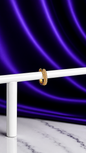 Hoop Rectangular con Brillos Chica Chapa de Oro 22k
