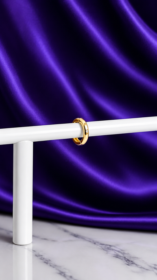 Hoop Lisa con Brillo Chapa de Oro 22k