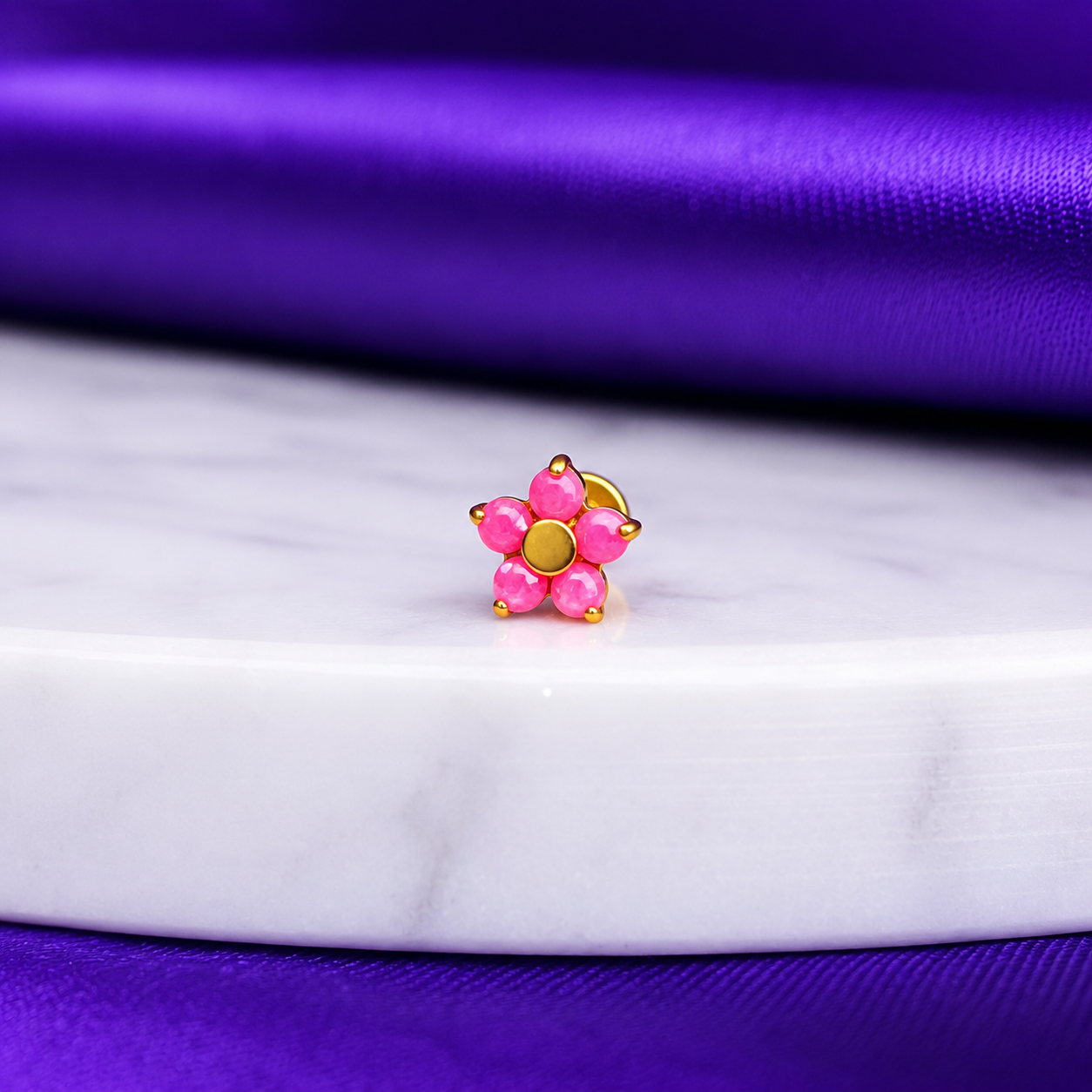 Flor Loto Rosa Diseño Titanio