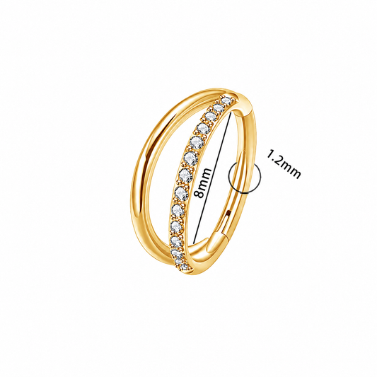 Clicker Armenia Doble con Fila lisa Dorado
