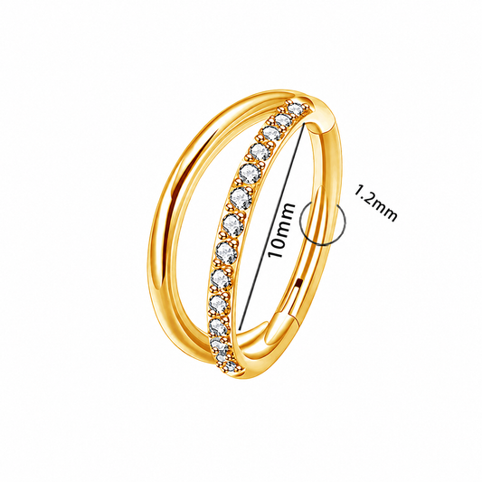 Clicker Armenia Doble con Fila lisa Dorado