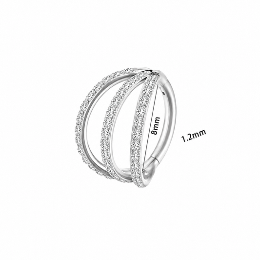 Clicker Nueva York Triple Brillos Plateada