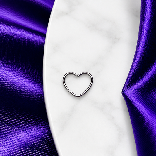 Clicker Heart Diseño Acero Quirúrgico Plateado