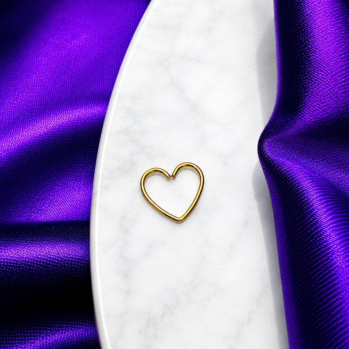 Clicker Heart Diseño Acero Quirúrgico Dorado
