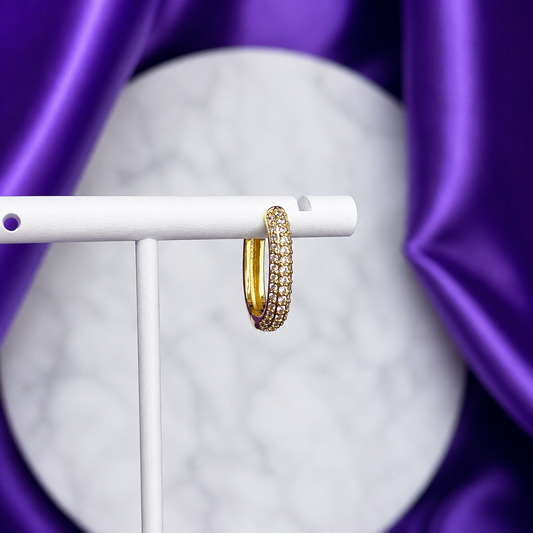 Hoop rectangular Grande Chapa de Oro 22k