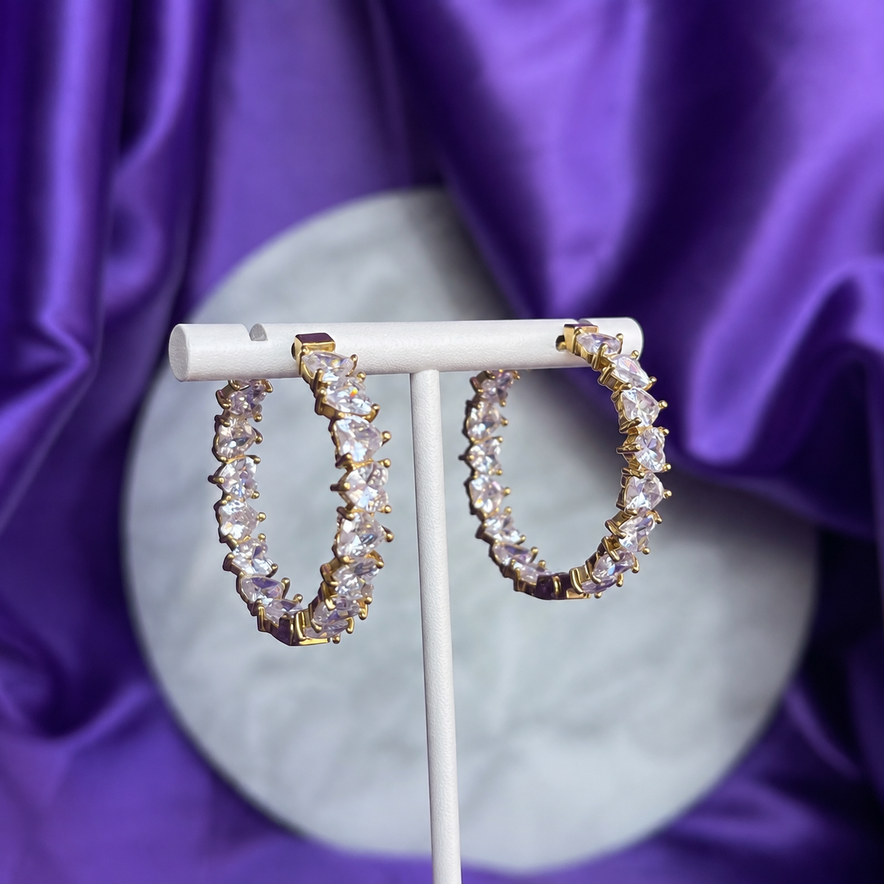 Hoop Evangeline Chapa de Oro 22k