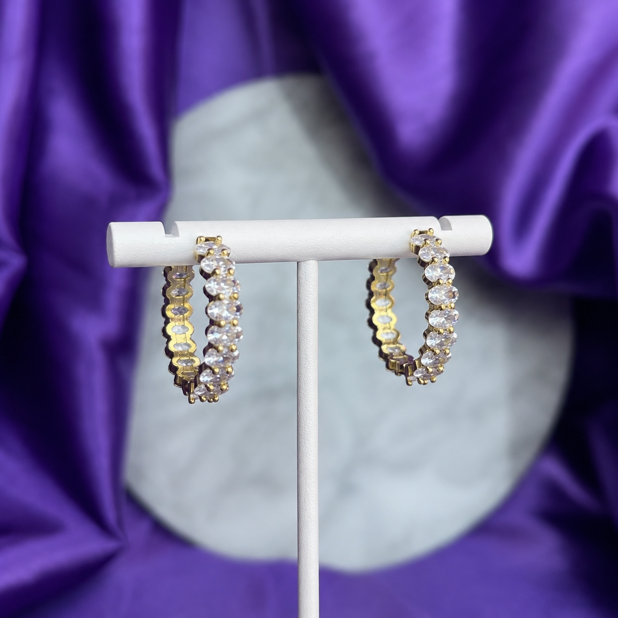 Hoop Glam Tennis Hoops Chapa de Oro 22k