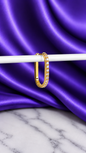 Hoop Rectangular Brillos Grande Chapa de Oro 22k