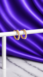 Hoop Perlas Mini 12 mm Chapa de Oro 22k