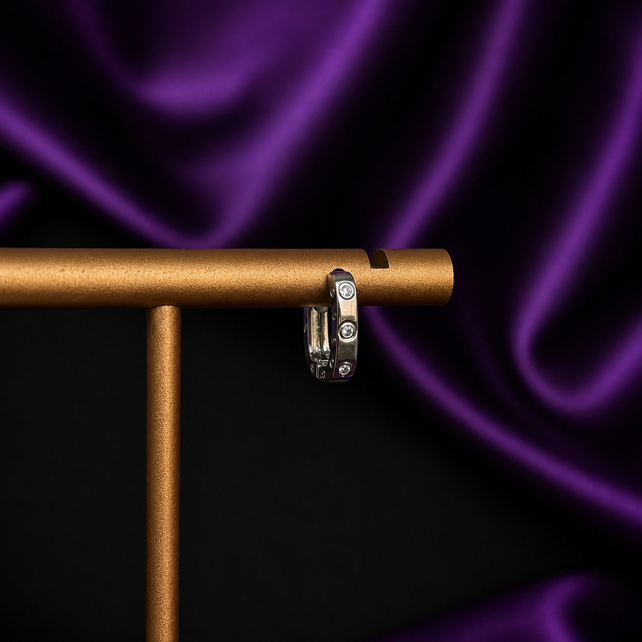 Hoop Triple Bling Chapa de Rodio 22k
