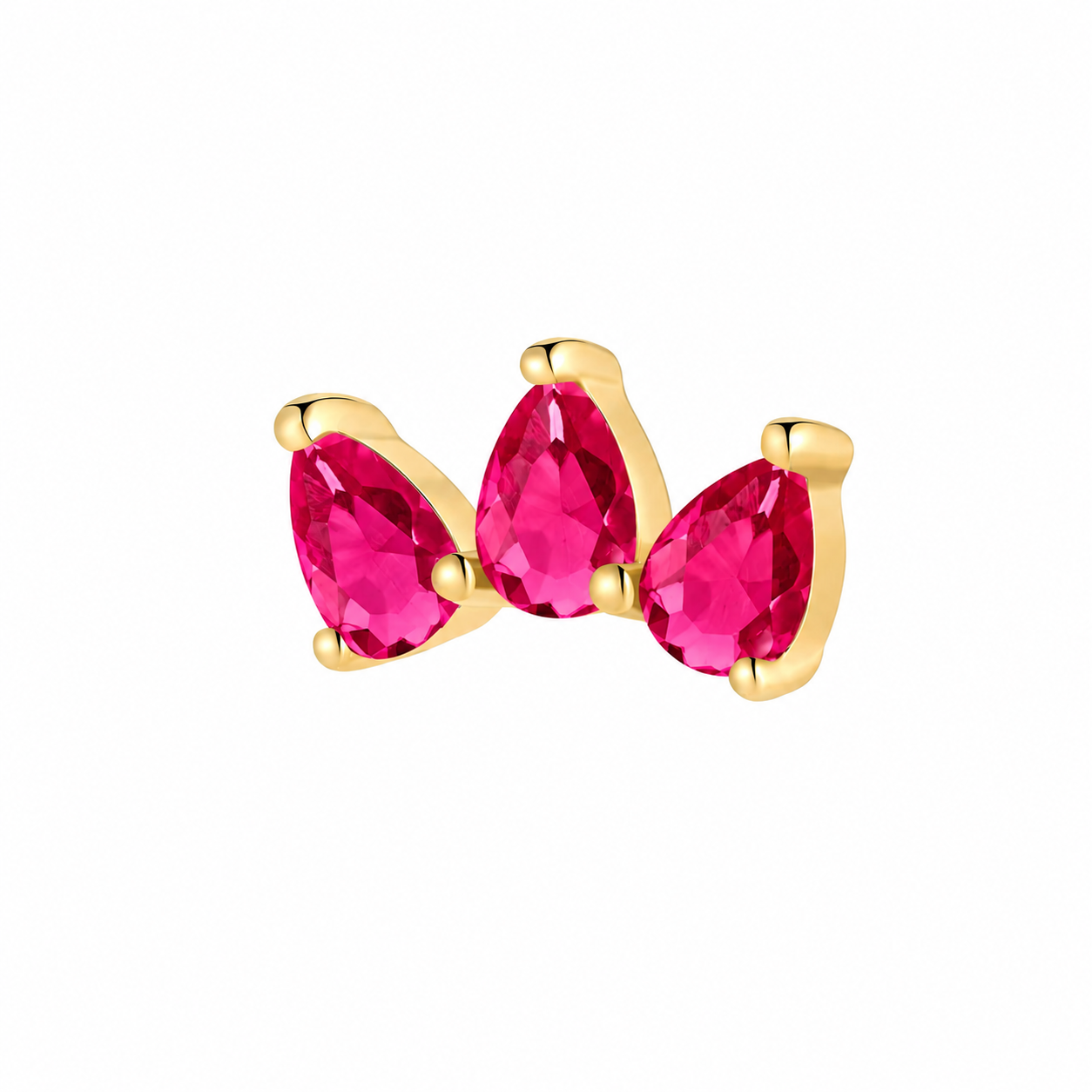 Triple Ruby Piercing Oro 14k