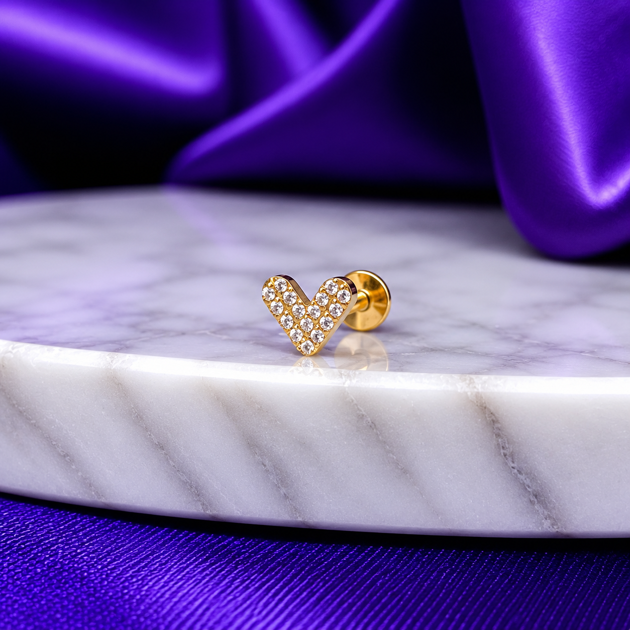 Corazón Brillos Mini Titanio Dorado