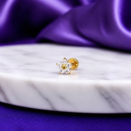 Estrella diseño Grande Titanio Dorado